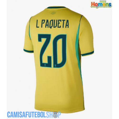 Camisa de time de futebol Brasil Lucas Paqueta #20 Replicas 1º Equipamento Mundo 2026 Manga Curta